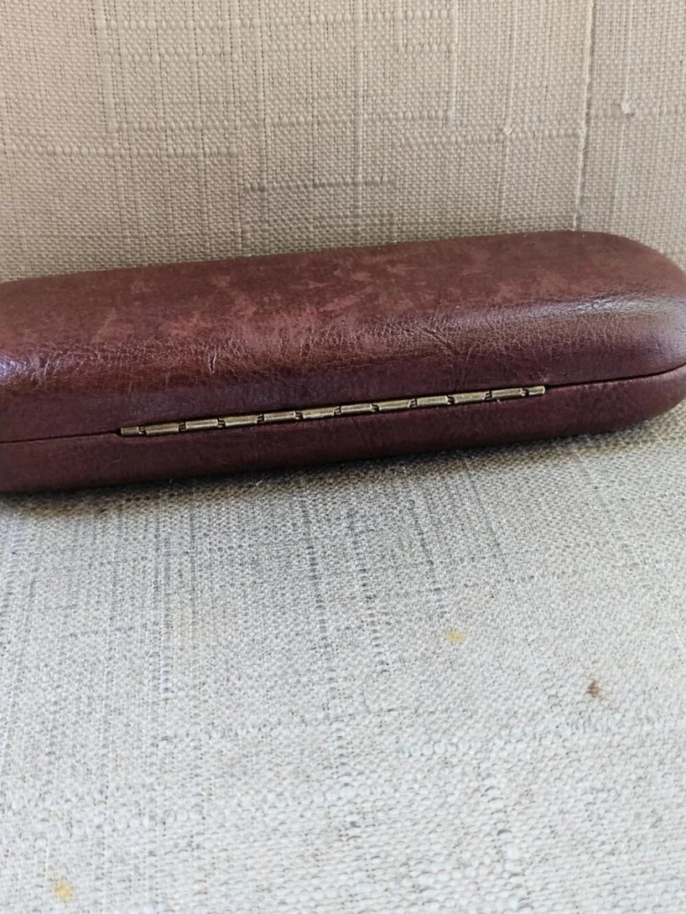 Neostyle Glasses Case Brown Leather Hard Case for Eyeglasses Small Size 6 x 2 in